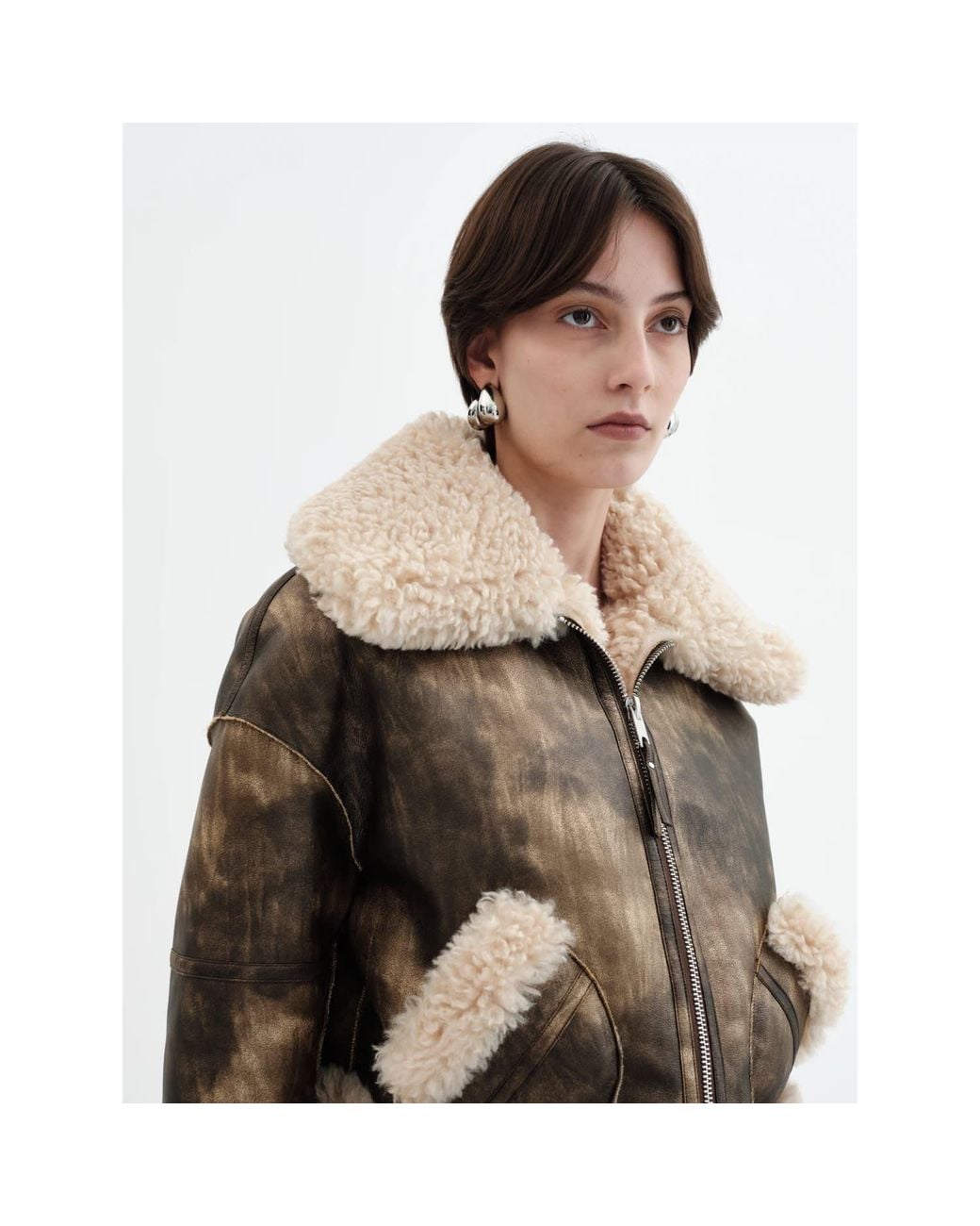 Jakke Natural Aviator Cropped Jacket Antique
