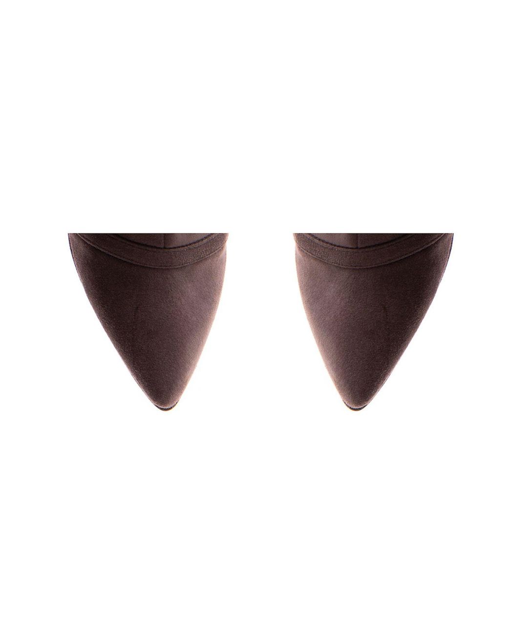 The 5Th Element Brown Neutrals Taupe Stretch Leather Mid-Boots