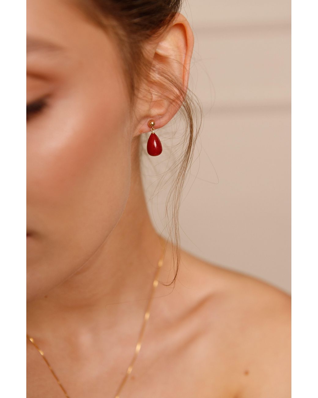 Katy Faye Red July Ruby Earrings