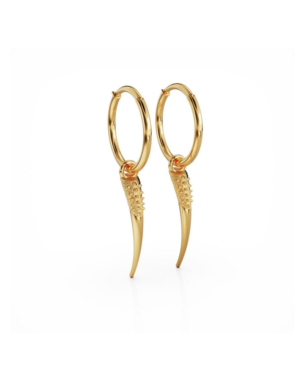 Linda Fiore Metallic Horn Earrings Vermeil