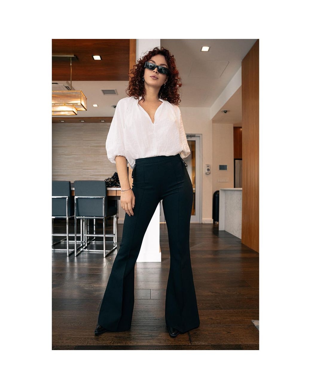 Mymokondo Black Tailored Blazer & Flared Trousers Suit