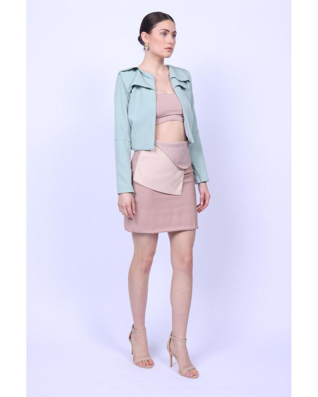 Mary Dickow Pink Farida Skirt-Latte