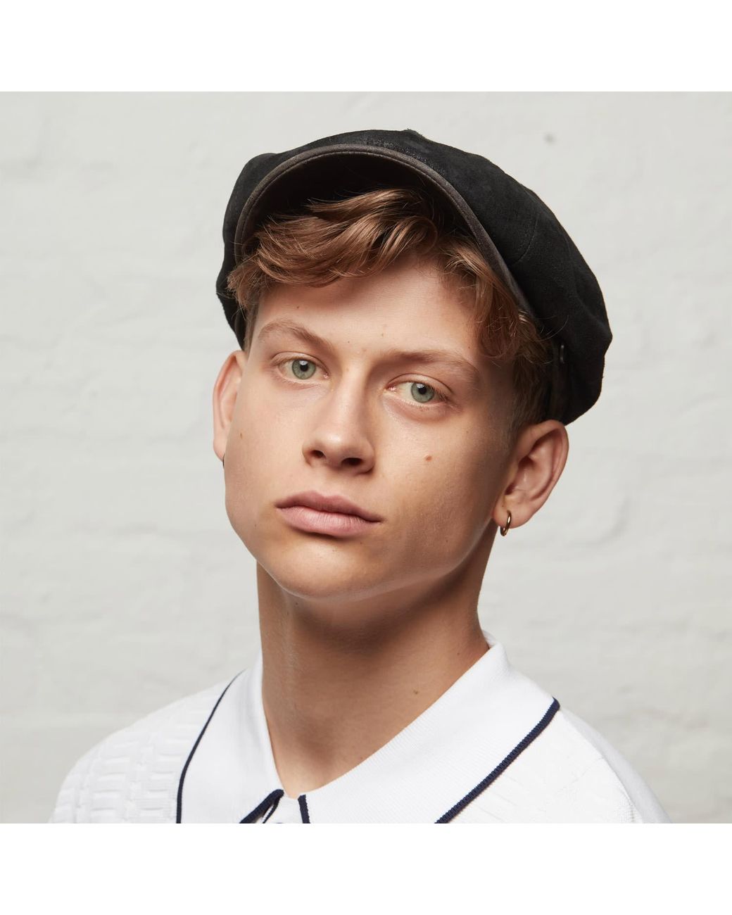 Dasmarca Hats Black Oliver Leather Bakerboy Newsboy Peaky Cap For for men