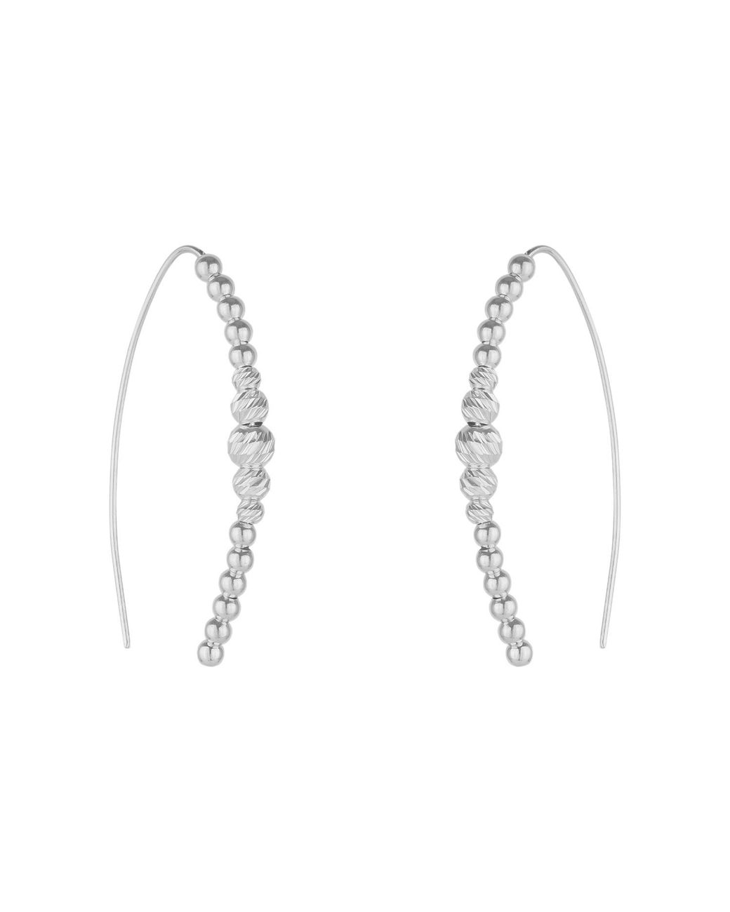 Spero London Metallic Beaded Pull Through Sterling Earrings