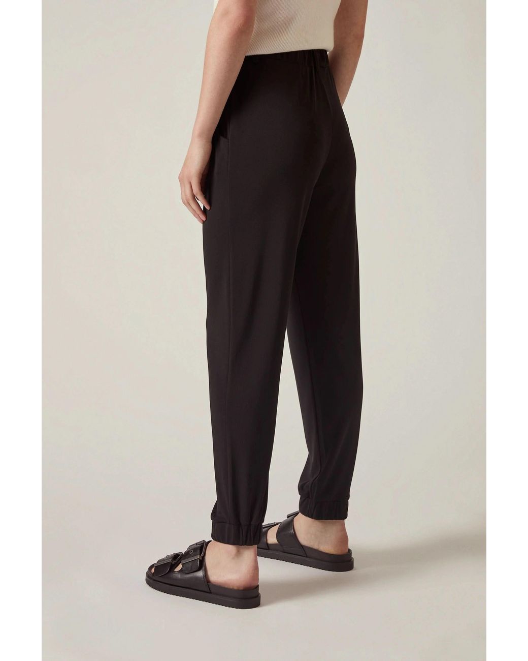 James Lakeland Black Jersey Jogger Trousers