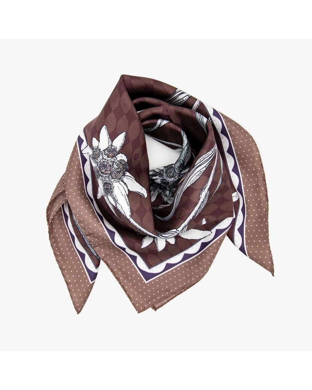 Lamberty Munich Metallic Neutrals Mulberry Silk Twill Scarf Edelweiss Alpenglow