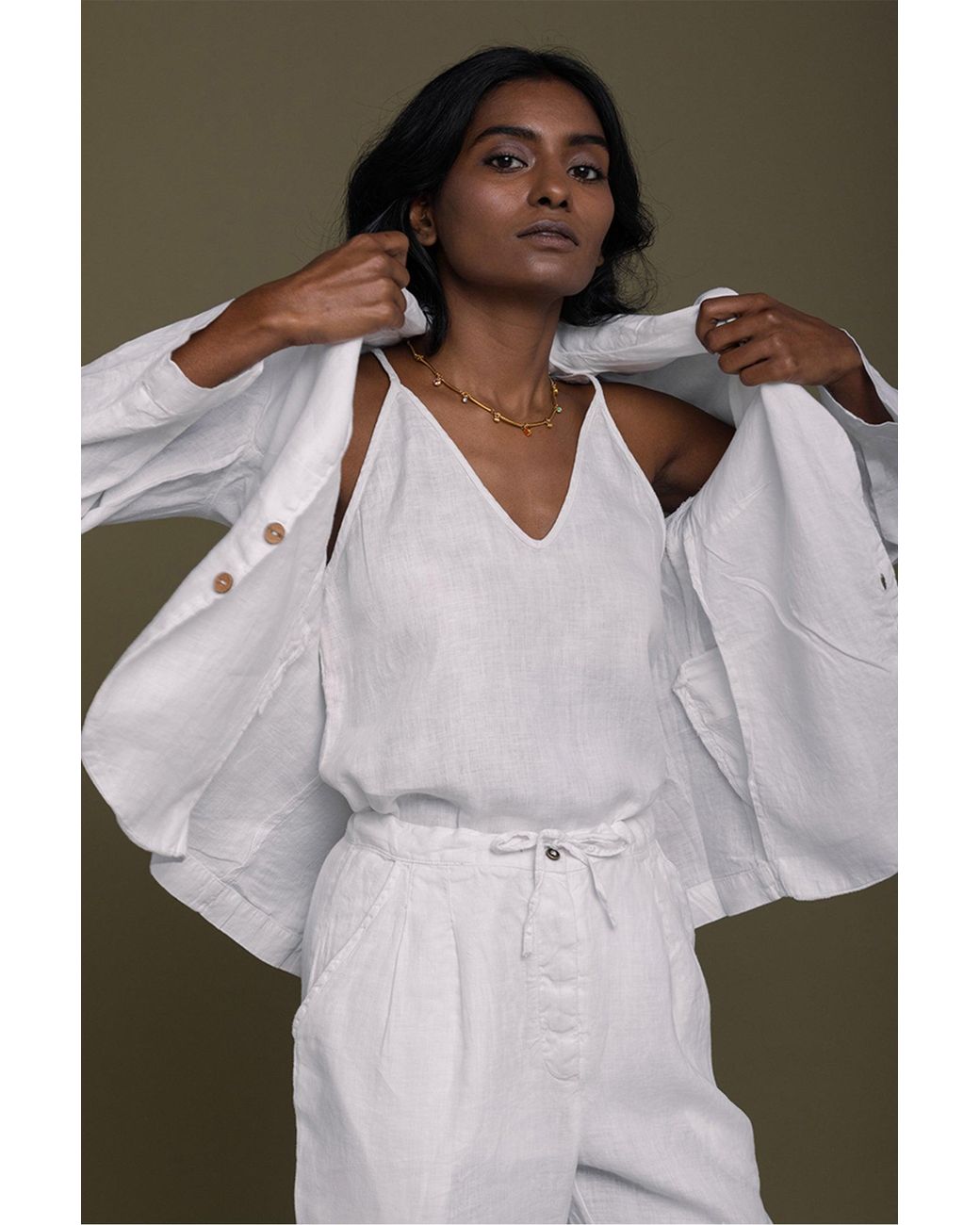 REISTOR White The She's Everything Hemp Blazer