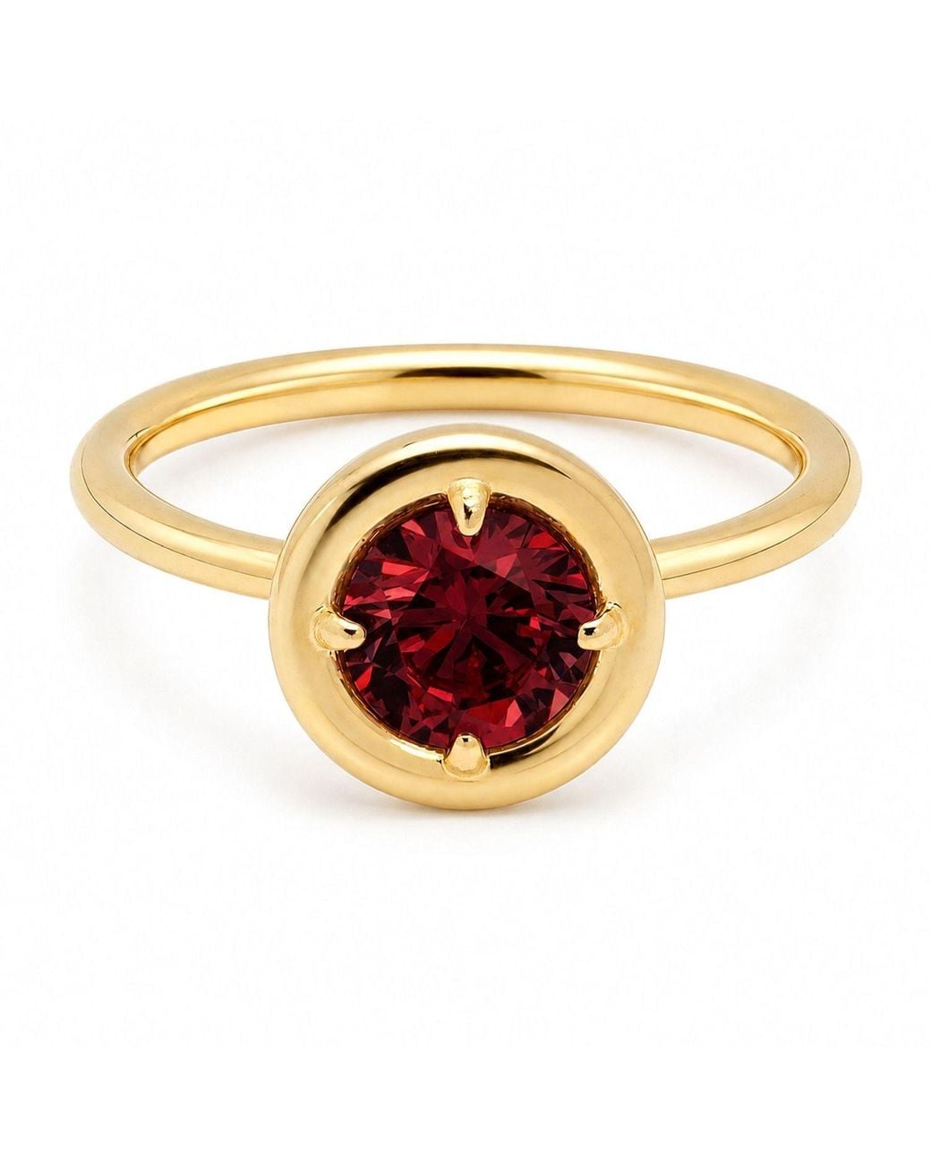 Belinda Jewelz Metallic Garnet Round Solitaire Chunky Ring