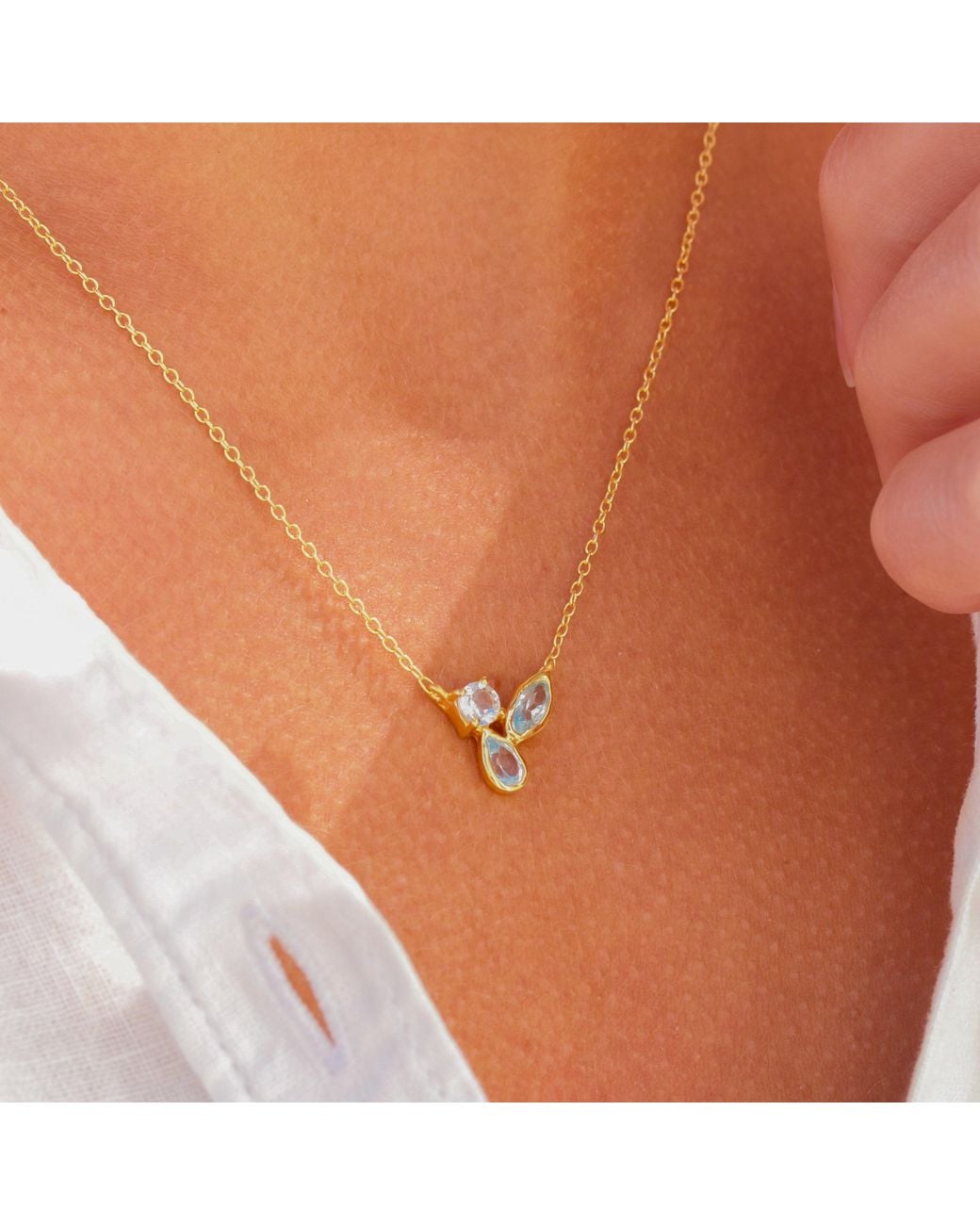 With Love Darling Metallic Water Drop Splash Necklace