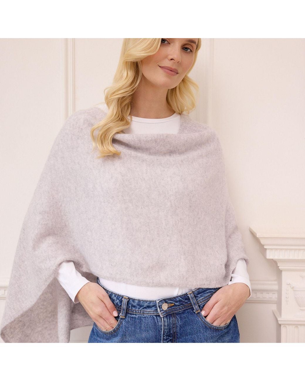 Cove Gray Lucy Multi Way Cashmere Wrap