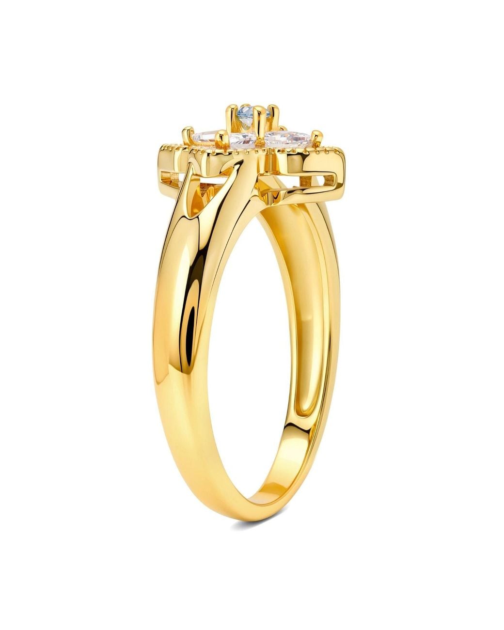 Kylie Harper Metallic London Clover Statement Ring