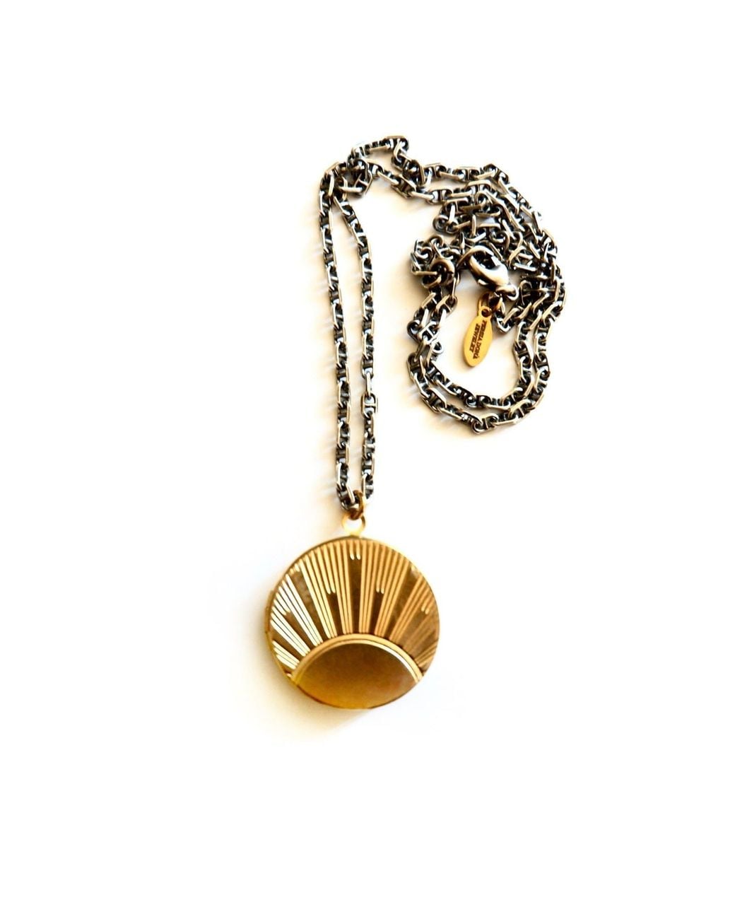 Persia Dona Jewelry Metallic Vintage Sunrise Locket Necklace