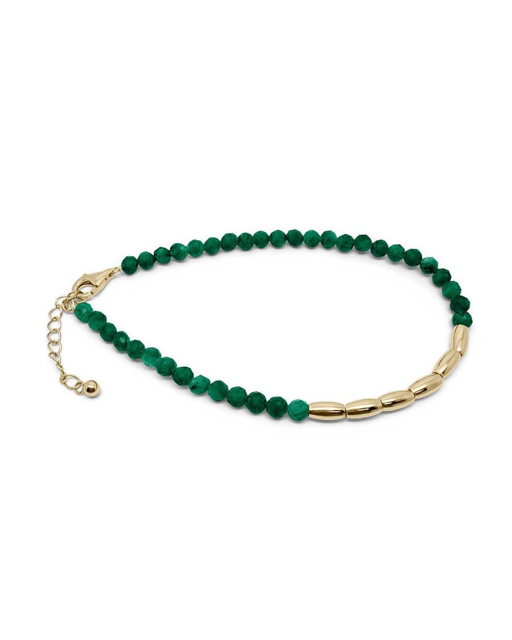 Clemence Wren Green Gemstone Nugget Bracelet