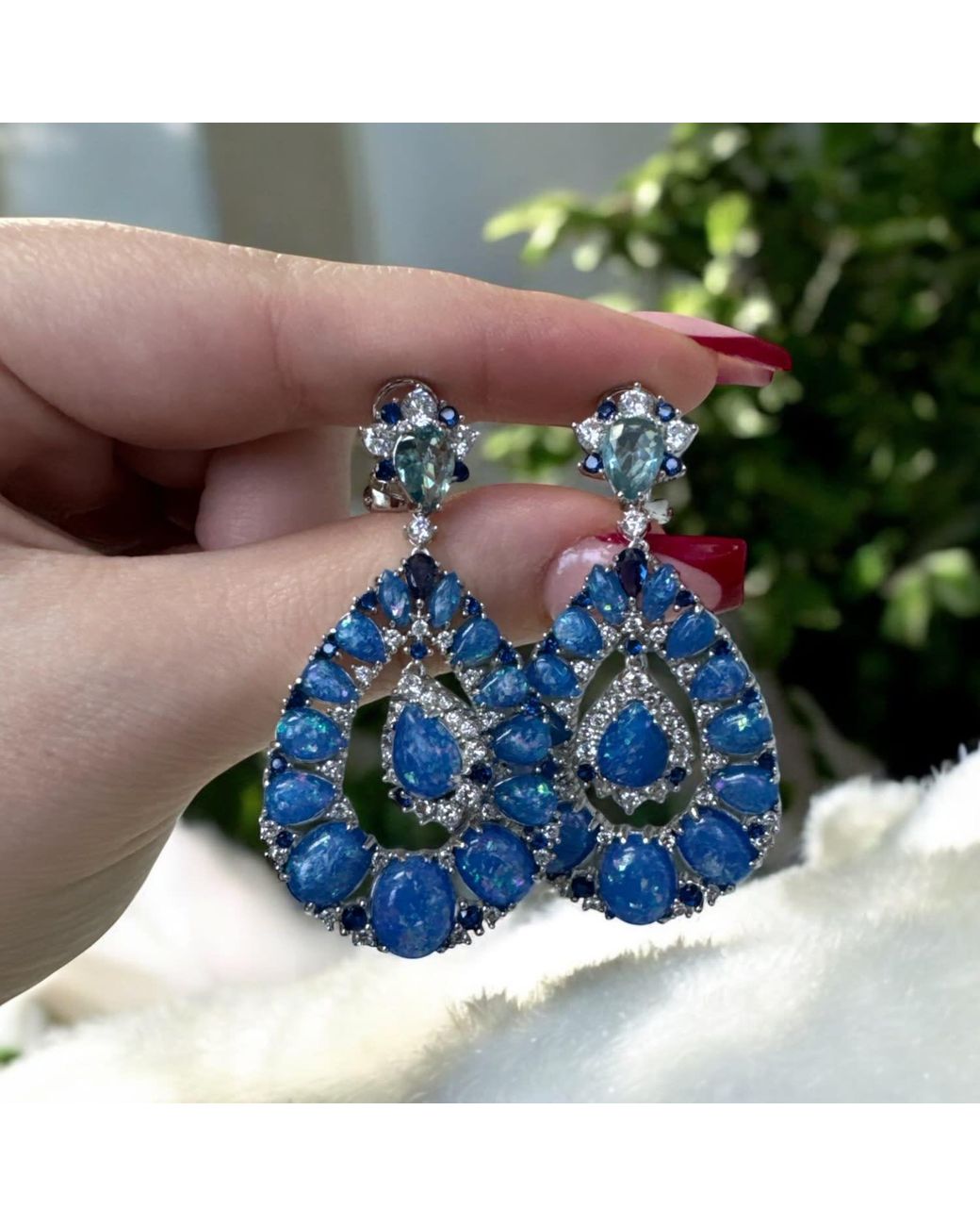 Latelita London Blue Paloma Opal Drop Earrings