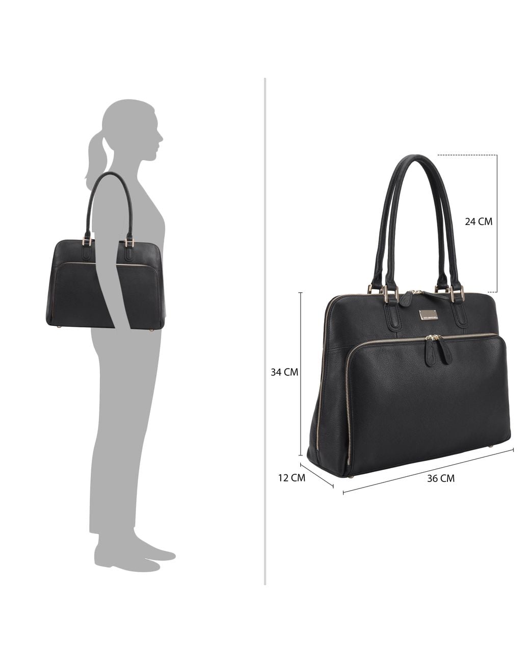 Paul Costelloe Black Filton Leather Tote Bag