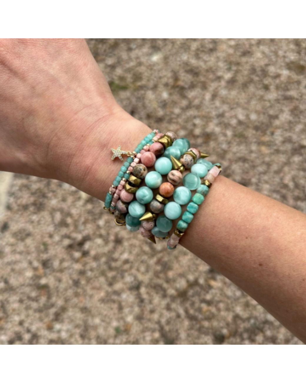 Rachel Nathan Metallic On Point: Rhodochrosite Bracelet