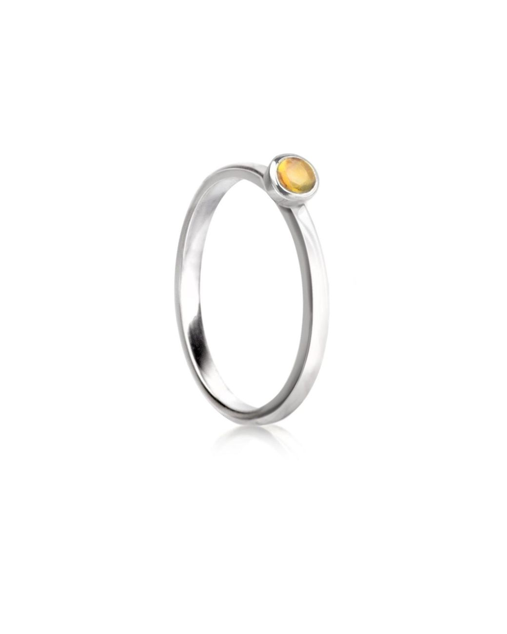 The Jewellery Store London Metallic November Birthstone Stackable Ring With Citrine Gemstone