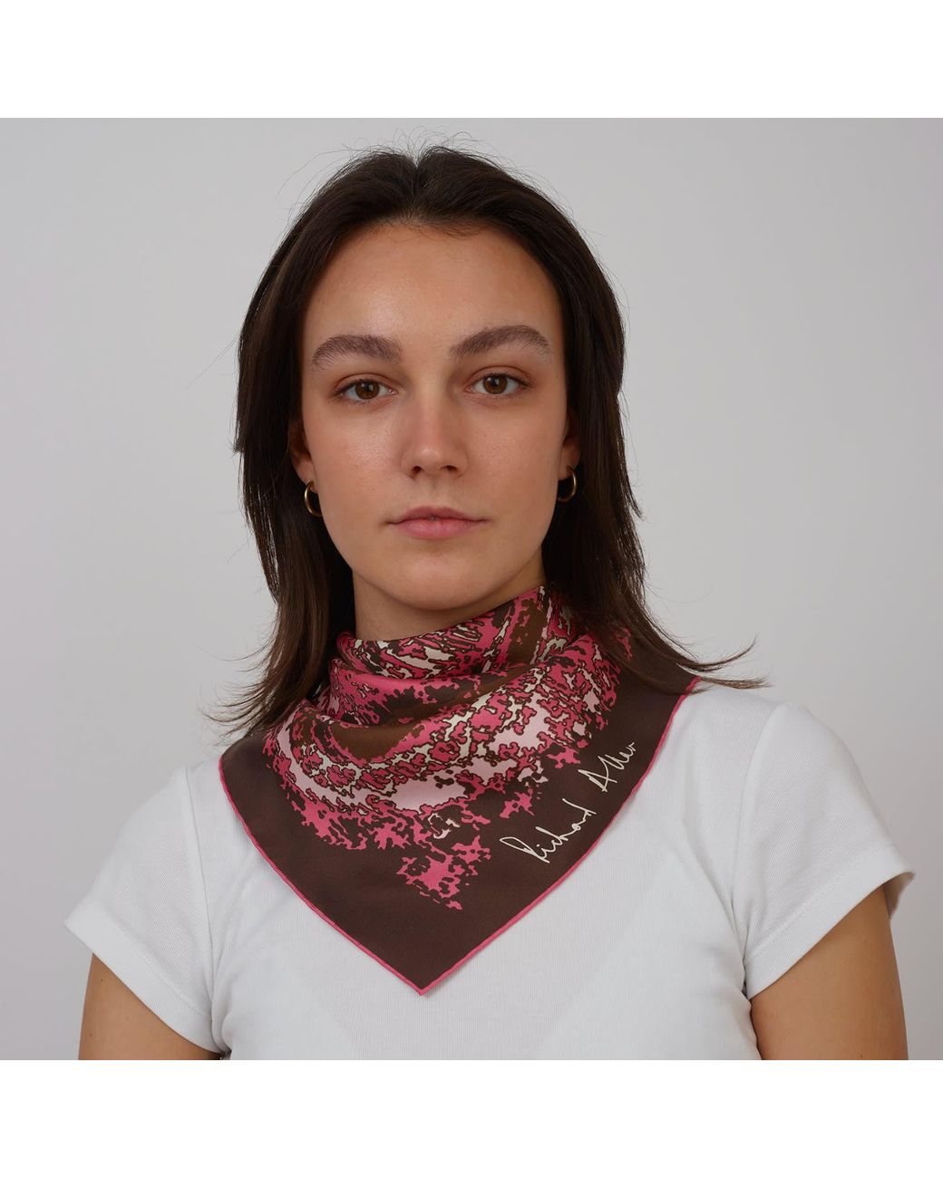 Richard Allan London Red Illusion Silk Scarf