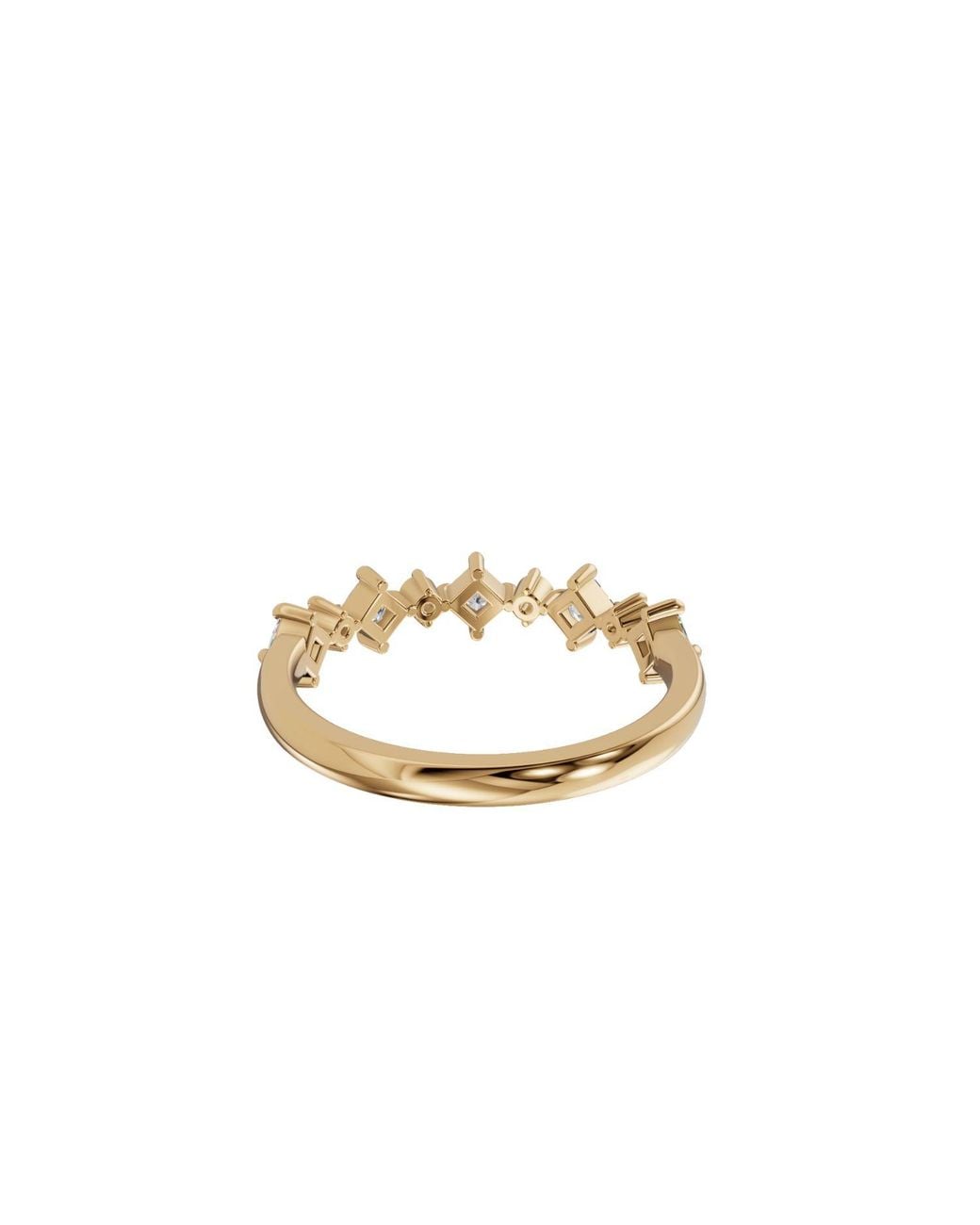 Aya Fine Jewelry Metallic Nova Princess & Round Lab Grown Diamond Stacking Band Ring