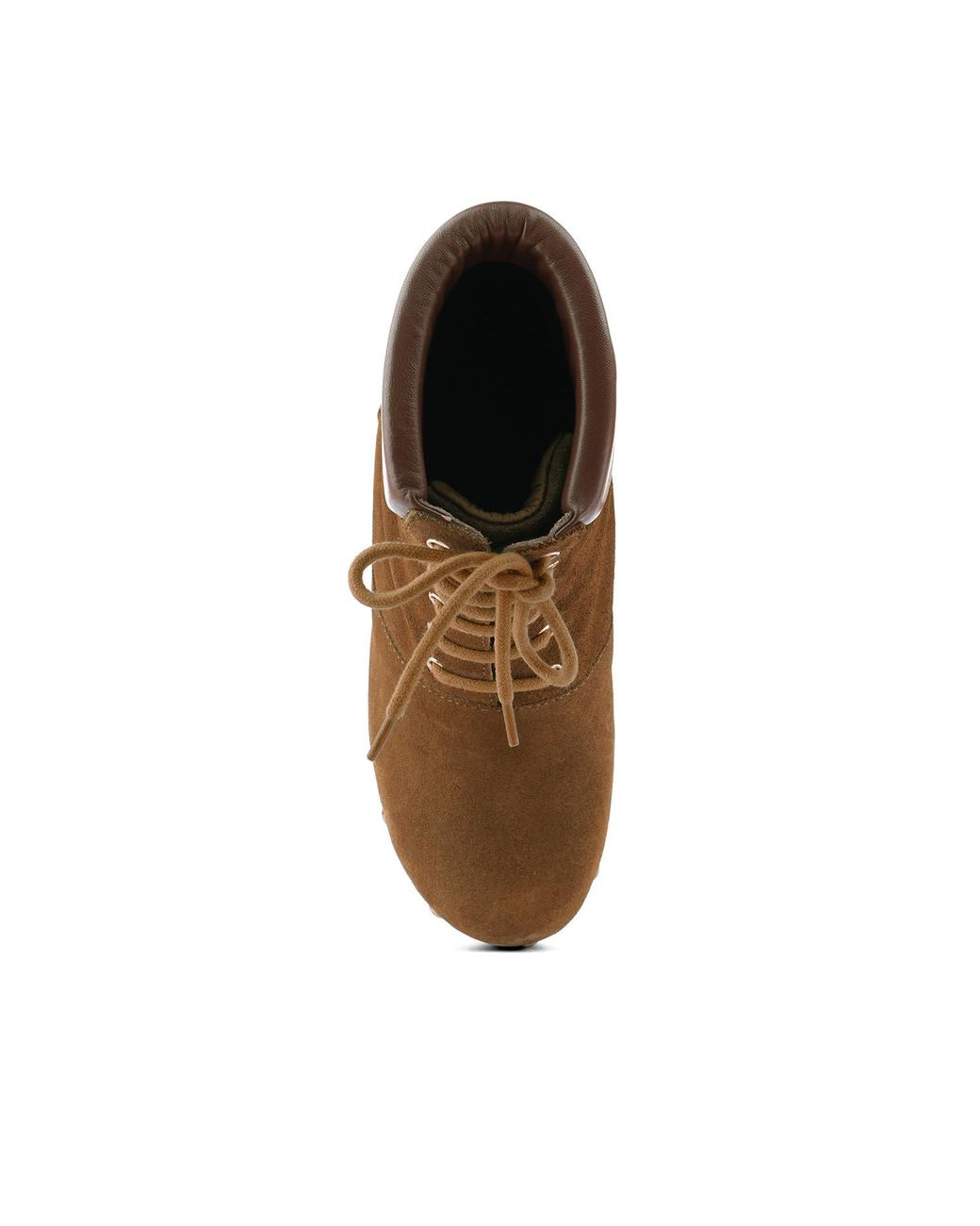 Rag & Co Brown Neutrals Maaya Handcrafted Collared Suede Boot