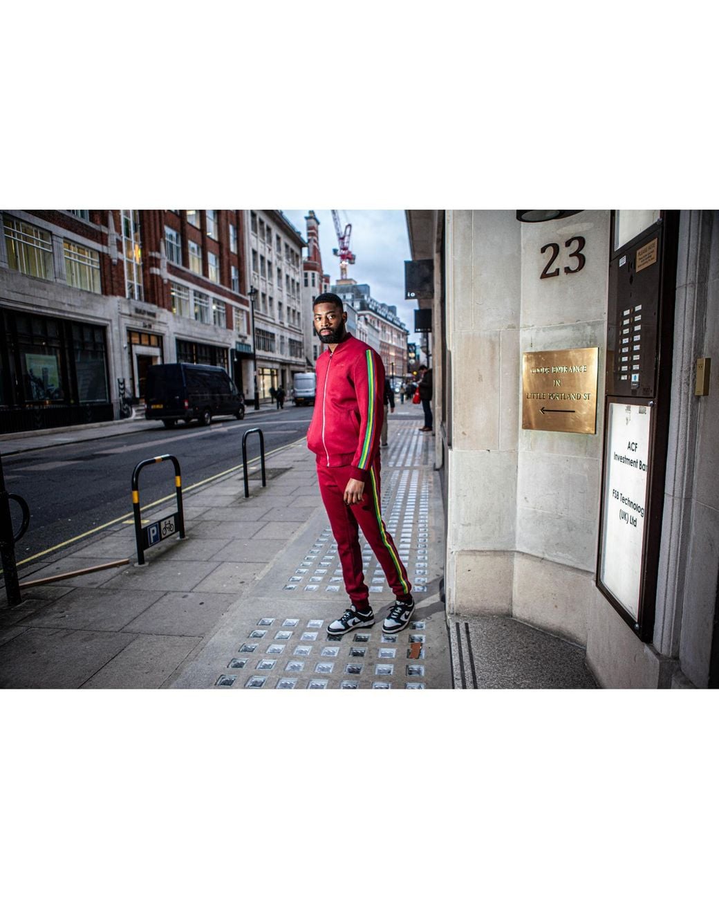 DAVID WEJ Red Lagos Multi Stripe Track Suit for men