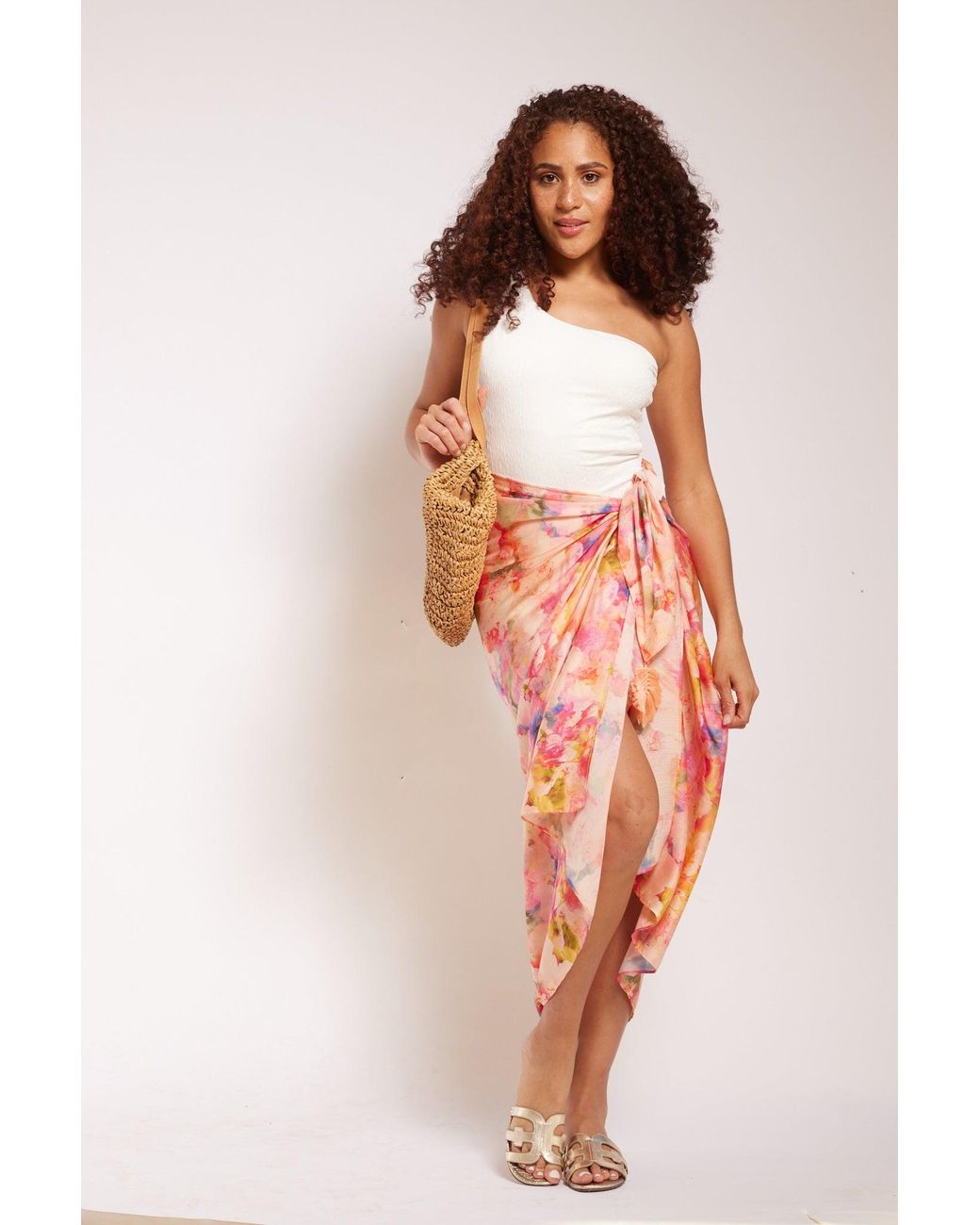 Yomisma Orange Peach Poppy Sarong
