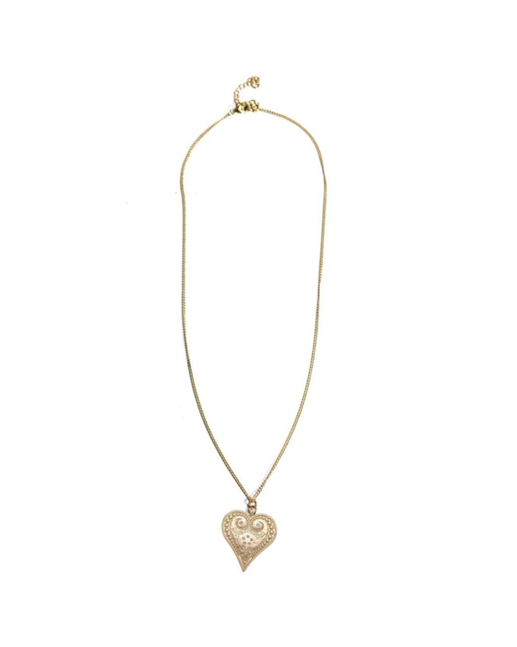 Rachel Nathan Metallic Paisley Heart Necklace