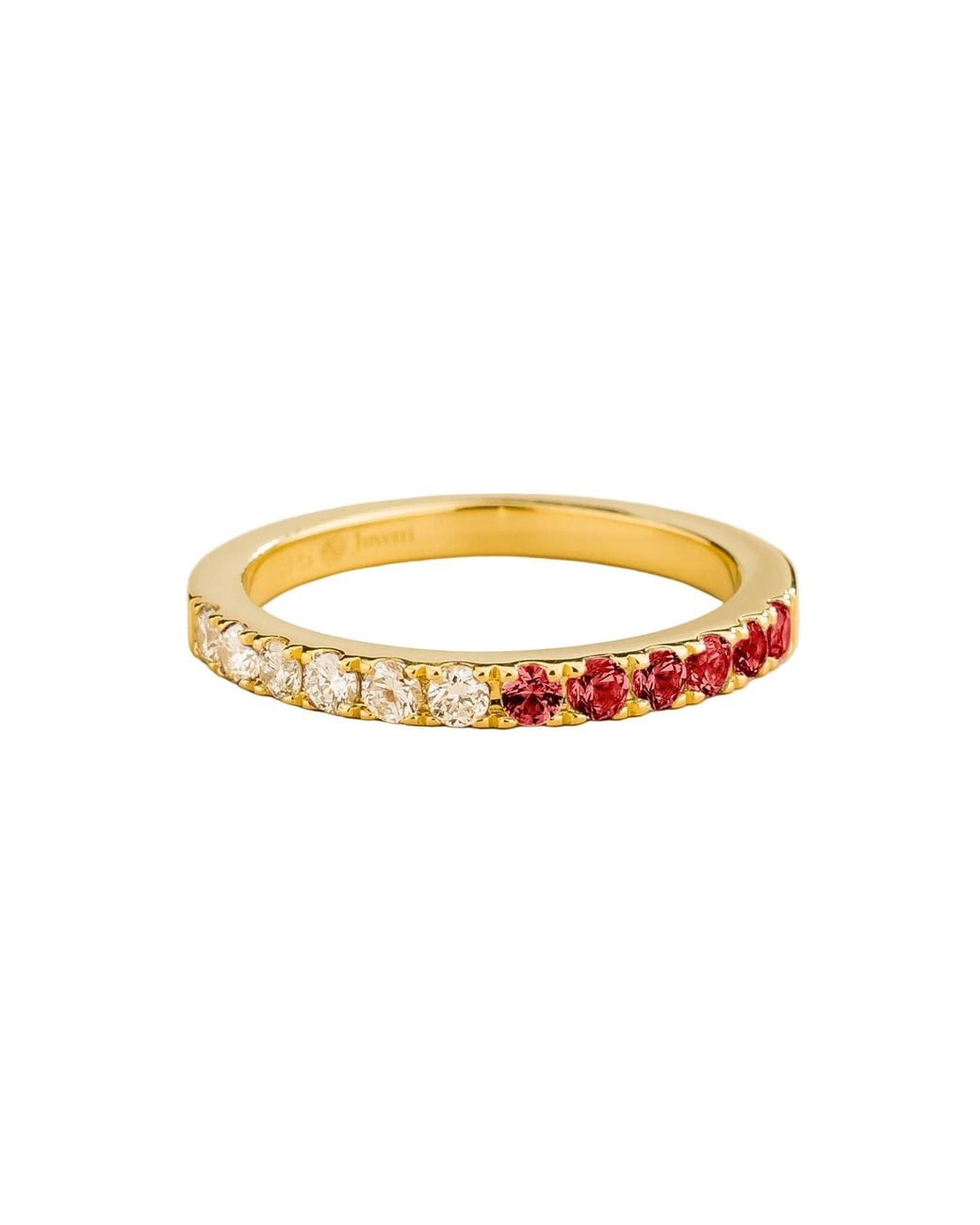 Juvetti Metallic Dimi Ruby & Diamond Half Eternity Ring