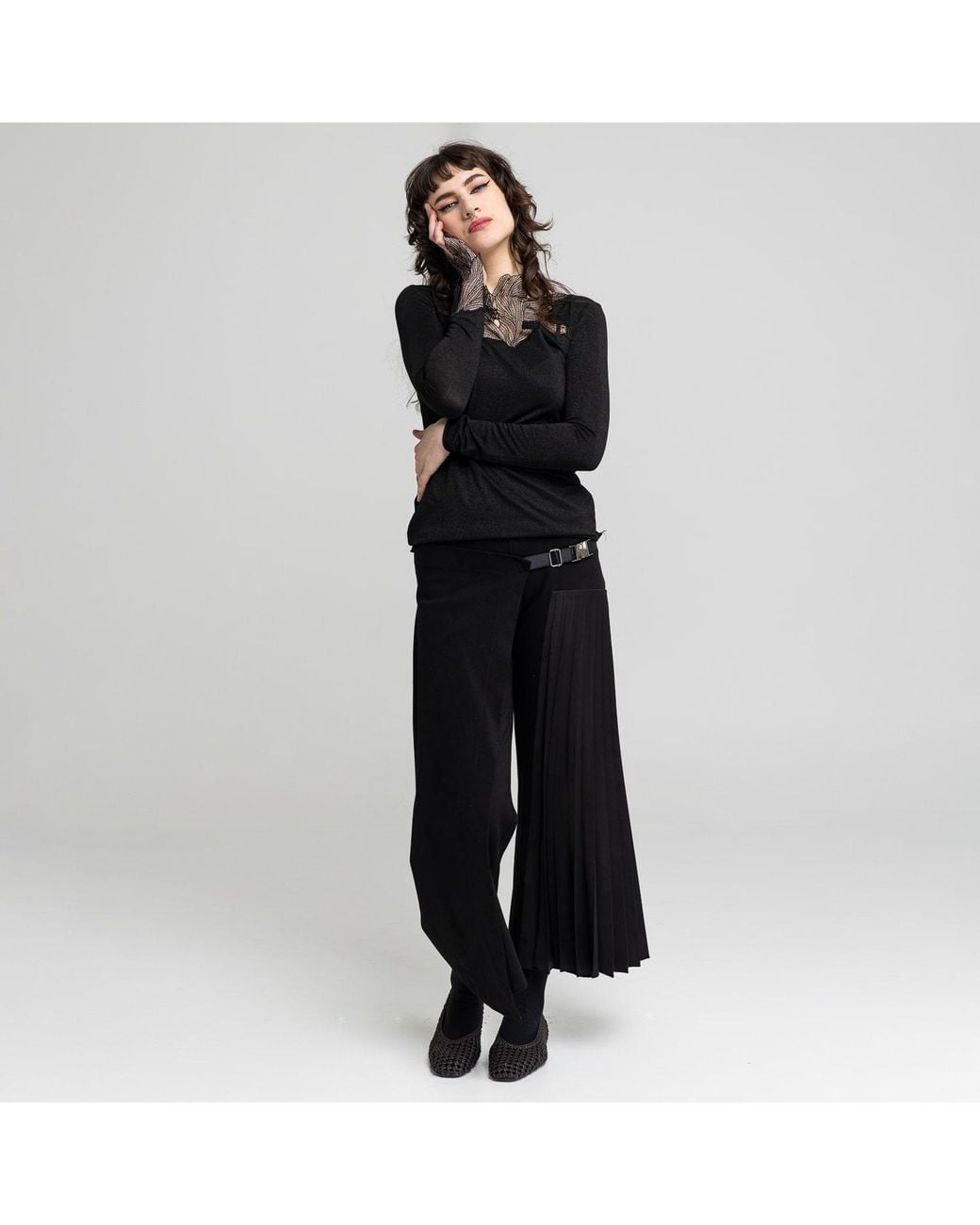 ARTISTA Blue Echo Asymmetric Leg Culottes