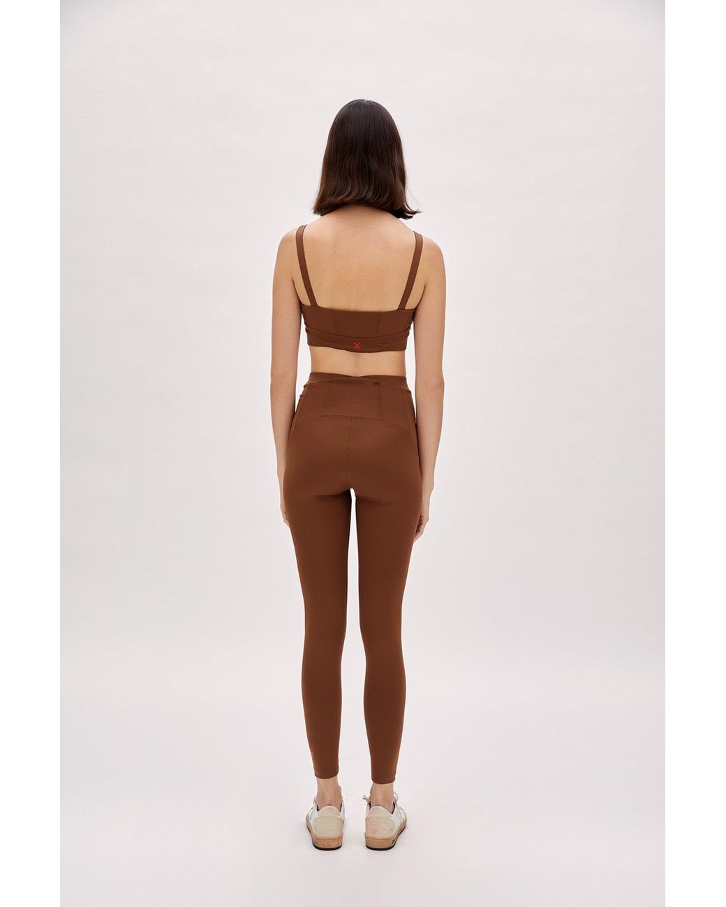 Pcfg Brown Legging With Stitch Detail