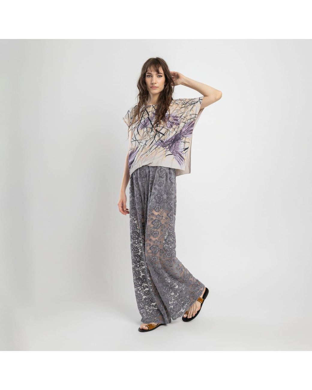 ARTISTA Gray Rizz Asymmetric Top