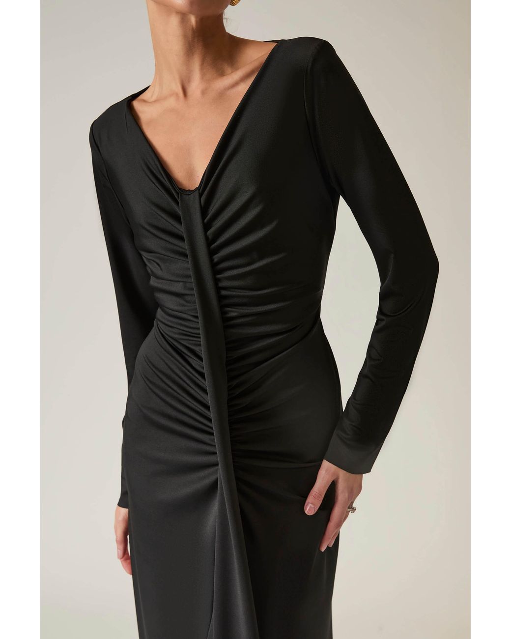 James Lakeland Black Sculpted Maxi Dress