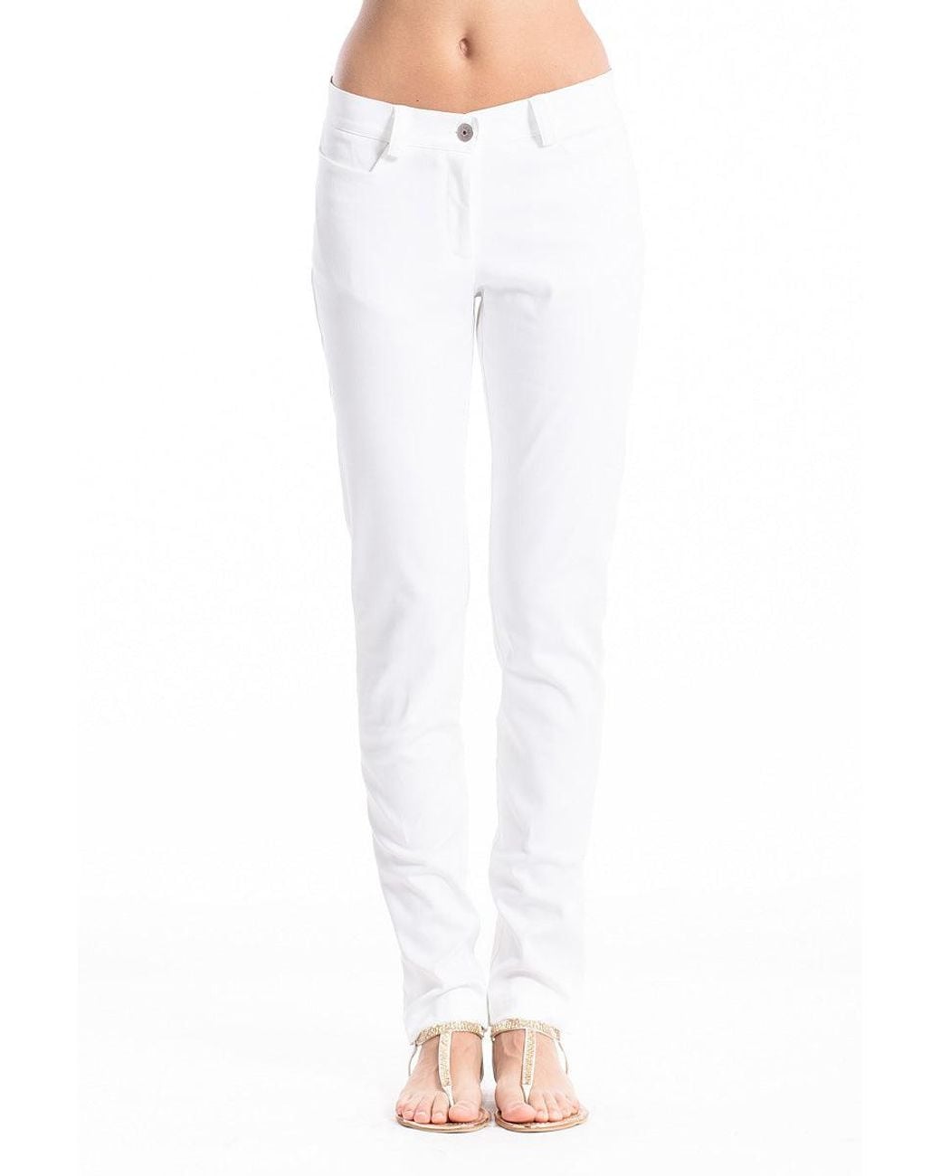 Conquista White Straight Leg Trousers