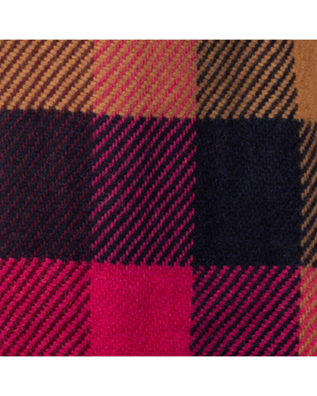 Kinalba Red Deluxe Foxglove Block Check Cashmere Scarf
