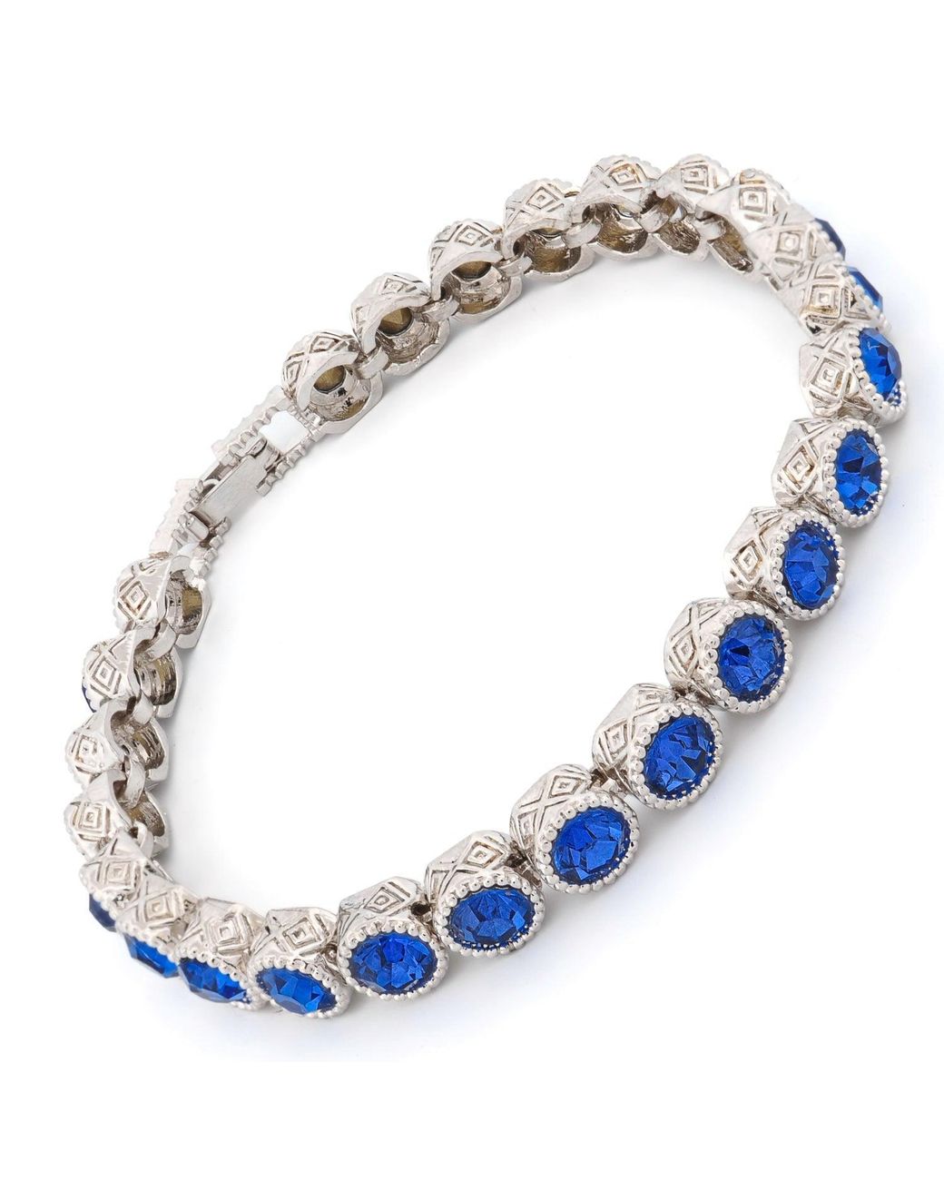 Ebru Jewelry Blue Sapphire Tennis Mystic Bracelet