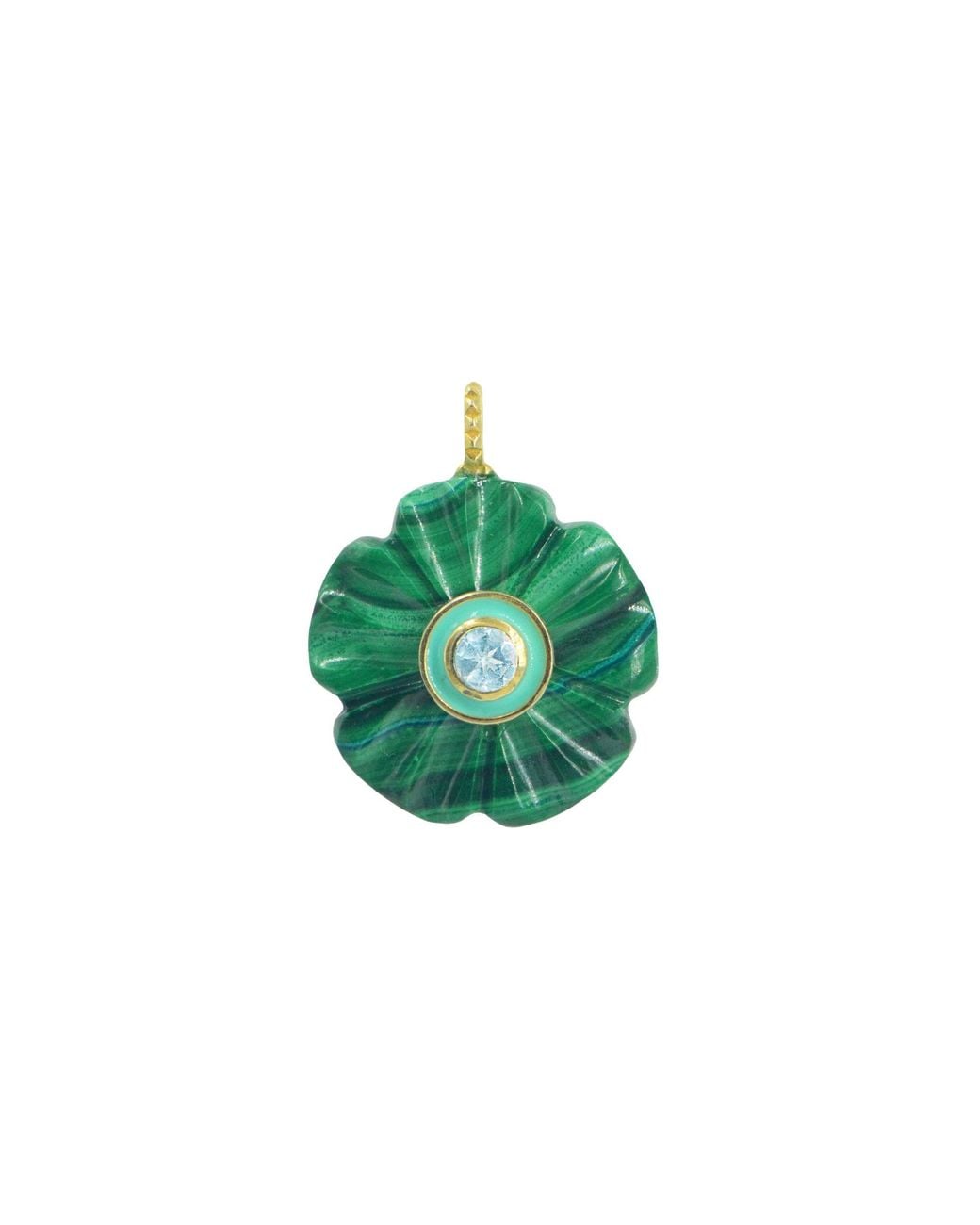 KAMARIA Green Malachite Gemstone Pendant With Topaz