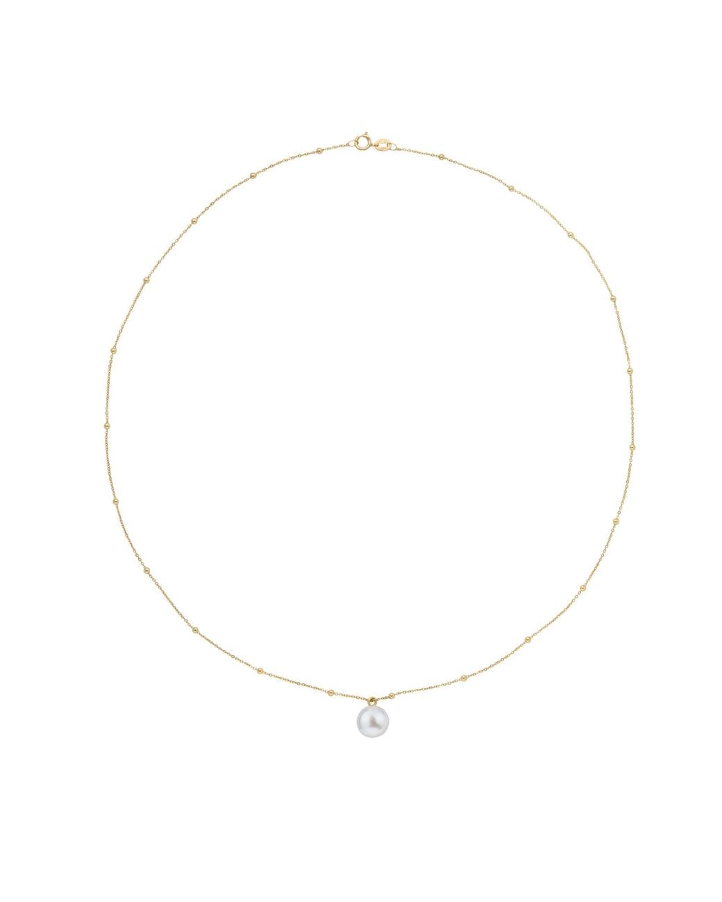 Ora Pearls Metallic Sphera Fine Chain Small Pearl Necklace