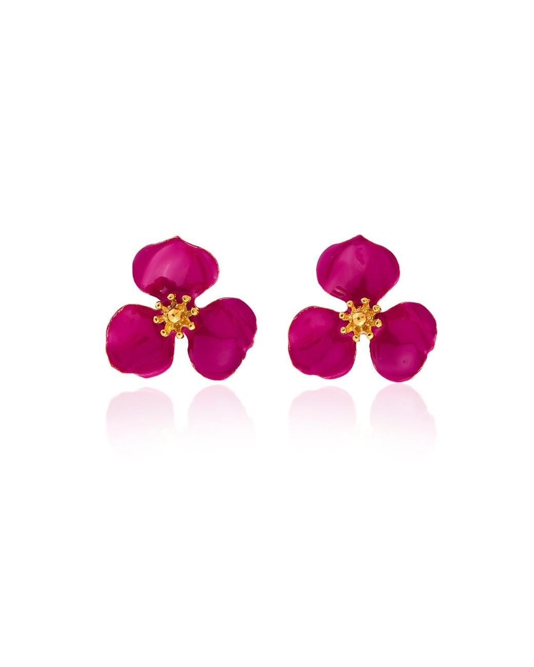 Milou Jewelry Pink Raspberry Bloom Flower Earrings