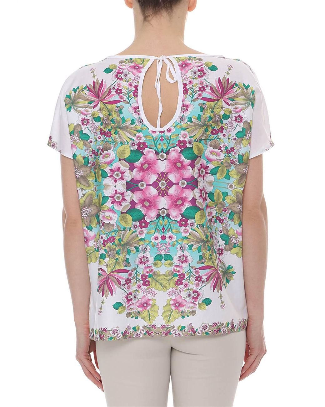 Conquista White Floral Sleeveless Top