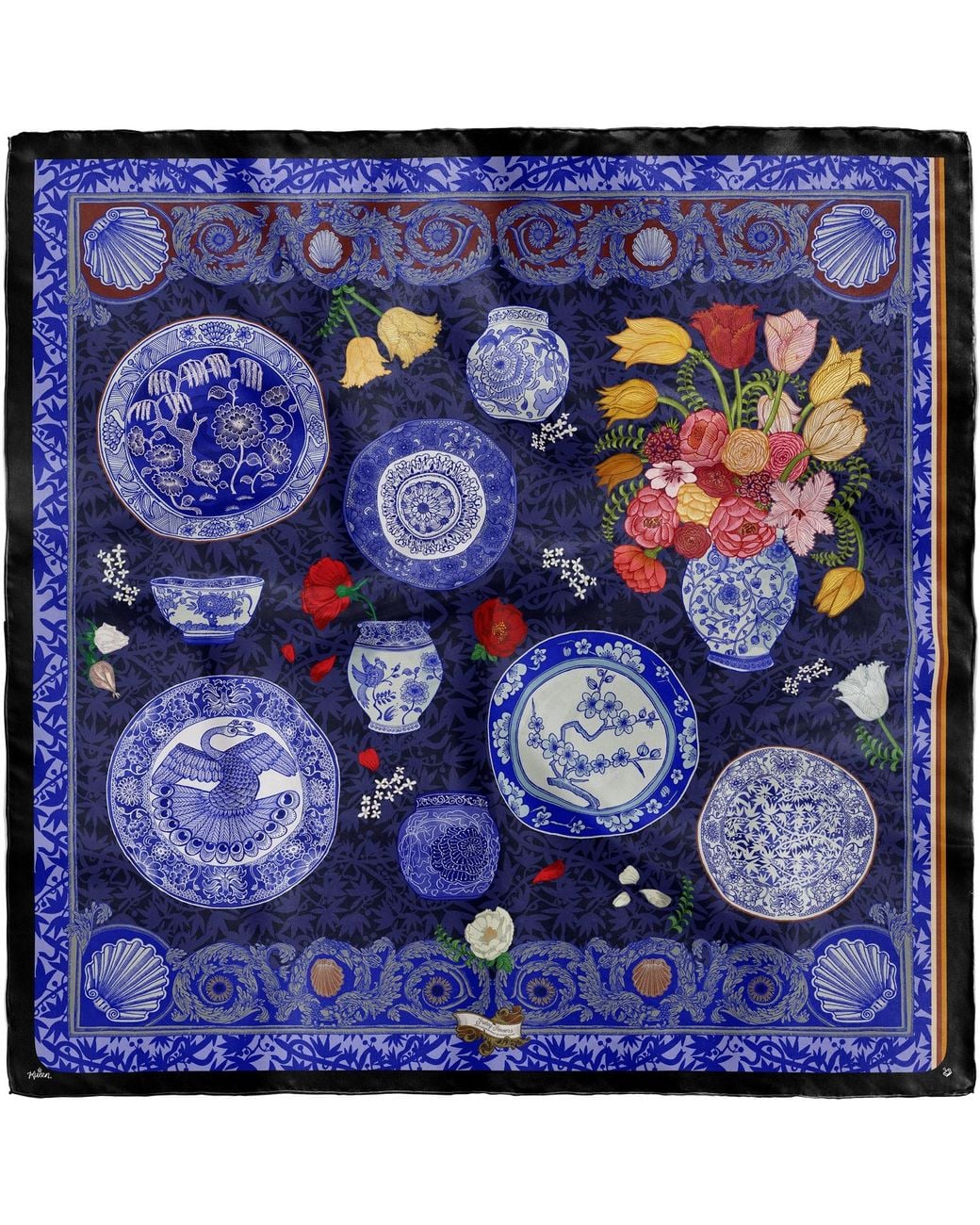Kueen Blue Silk Scarf