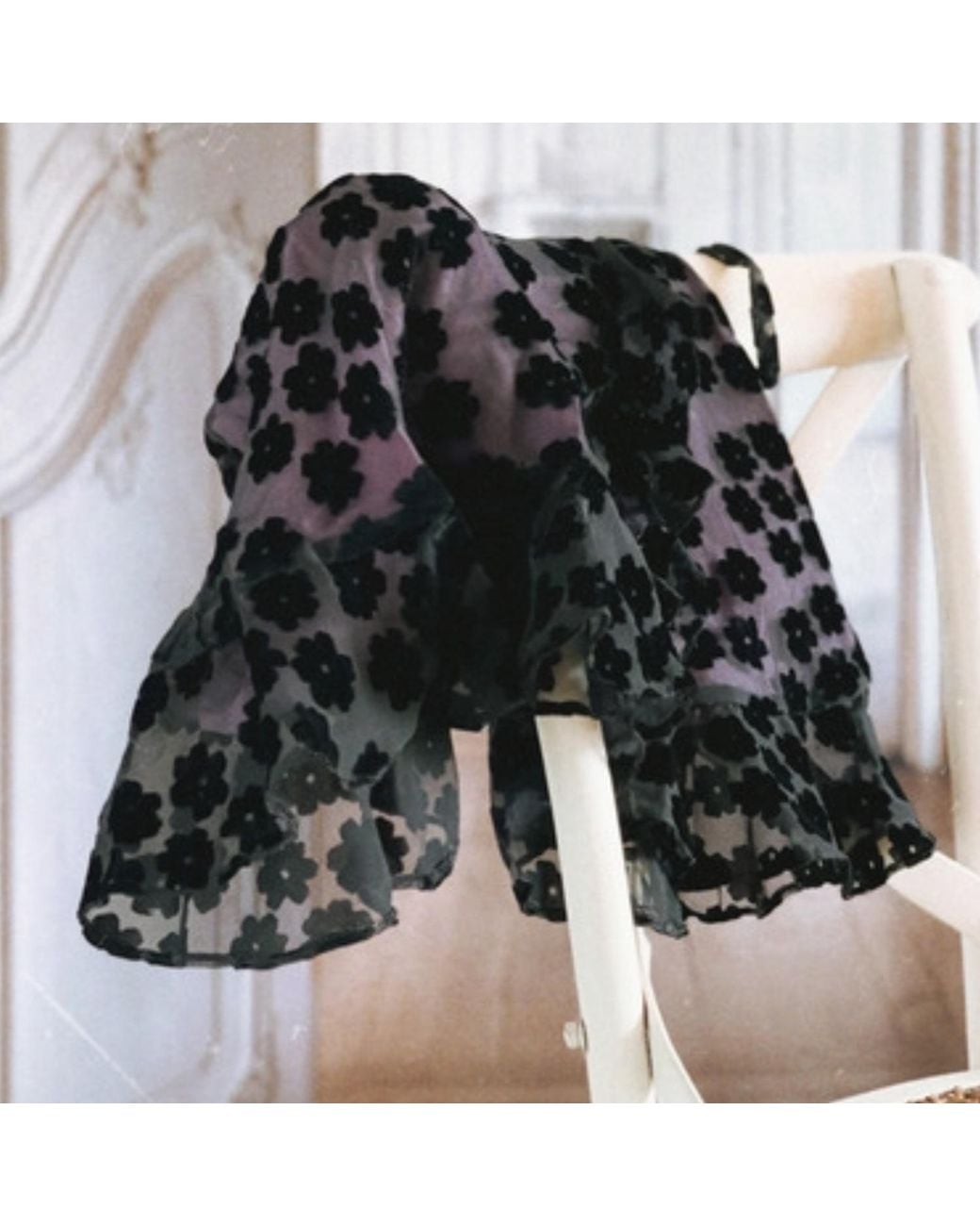 Introvertie VIENNA Black Over It Viscose Wrap Skirt Mini