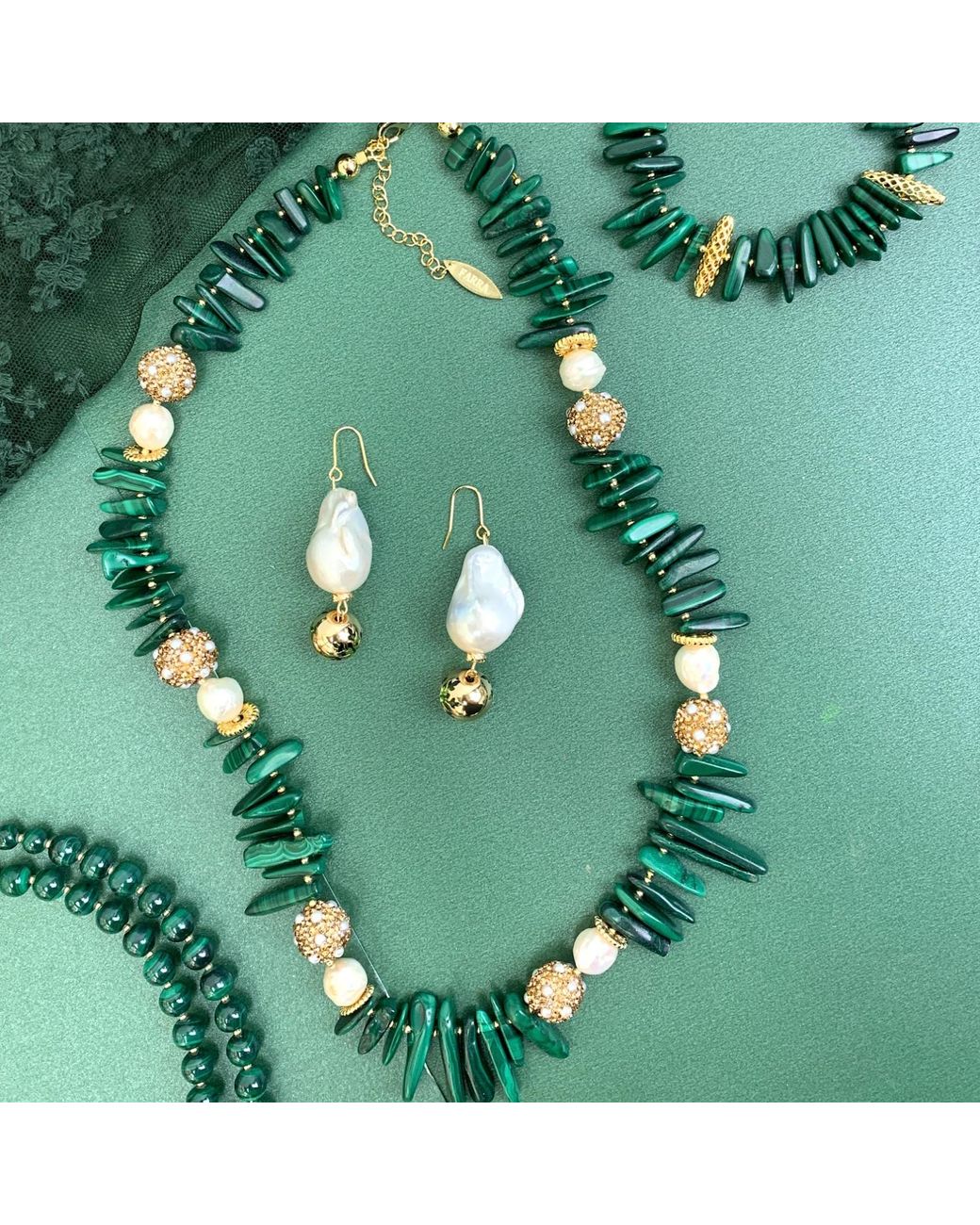 Farra White Christmas Style Baroque Pearls With Snowflake Ball Dangle Earrings