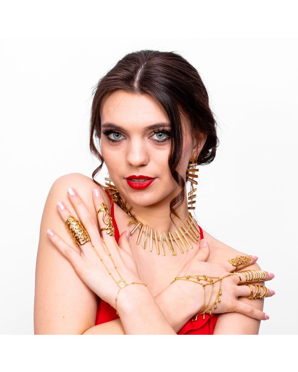 Lucy Quartermaine Metallic Elements Armour Ring