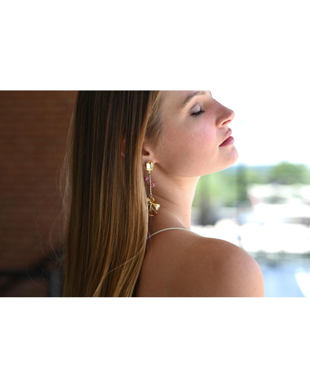 The Pink Reef Metallic Hand Sculpted Iris Earring