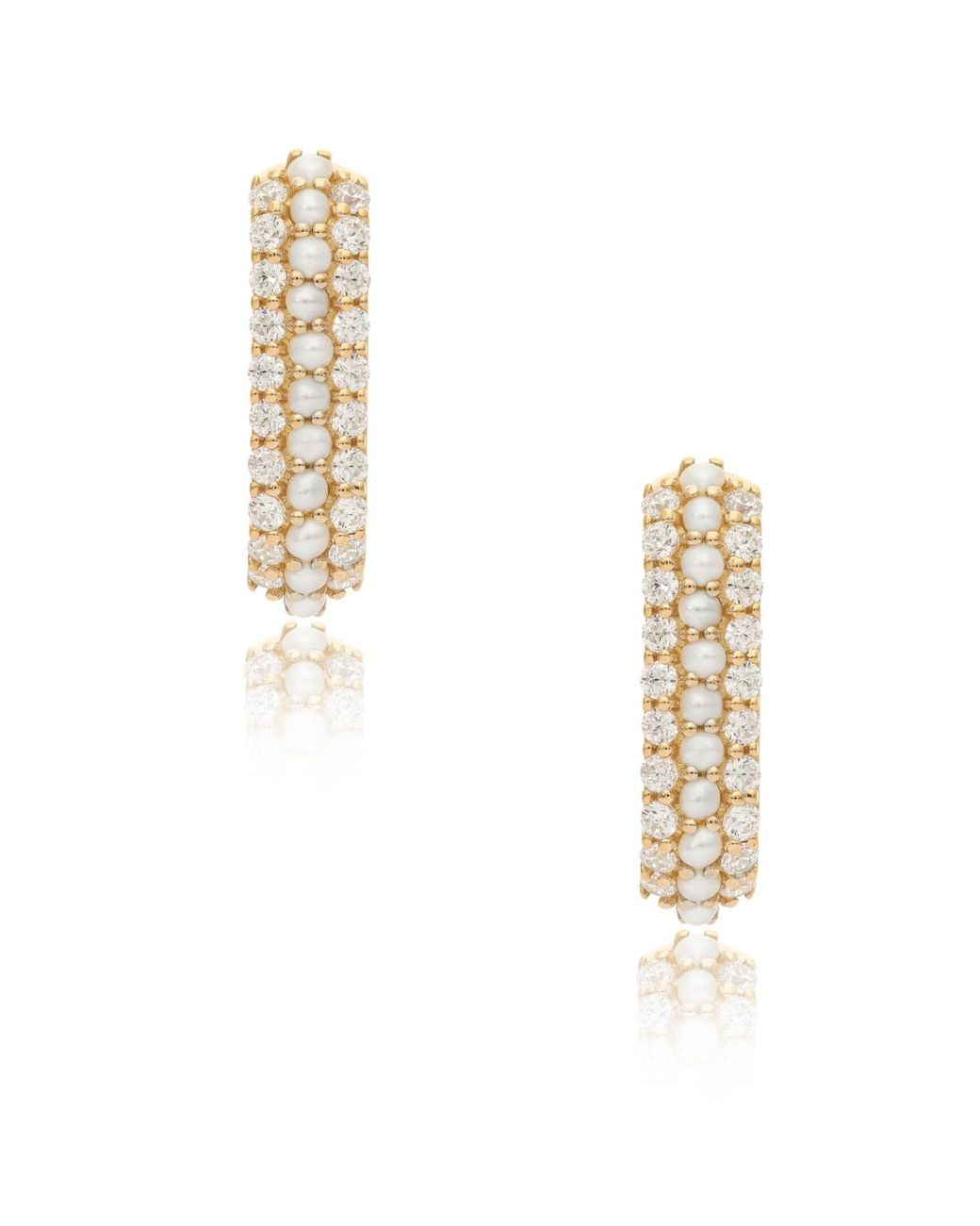 Preeti Sandhu Metallic Summer Sparkle U-Shaped Pearl Hoops