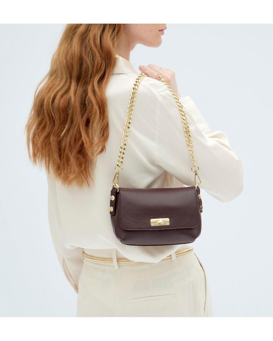 Apatchy London Metallic Slim Flat Shoulder Chain Strap