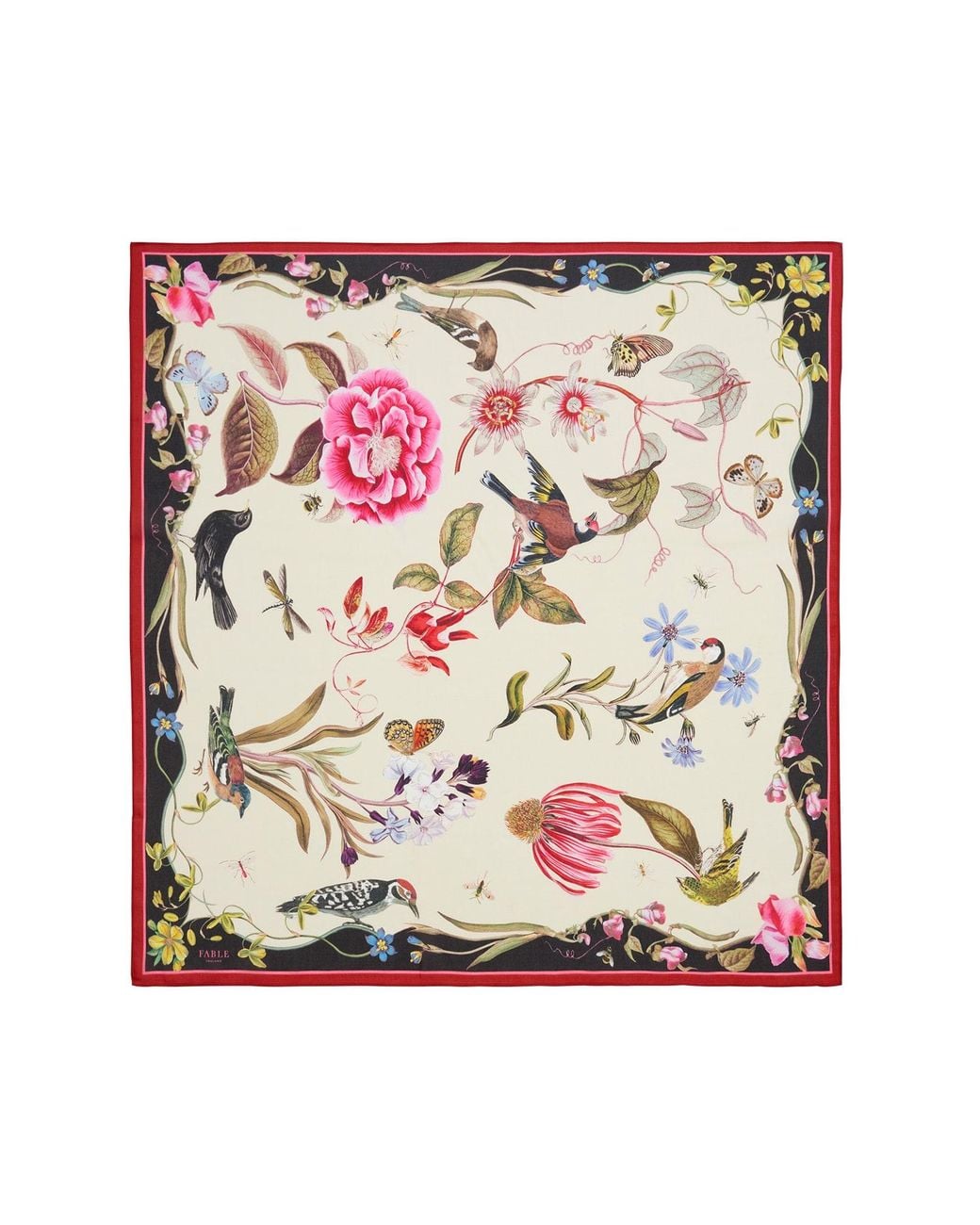 Fable England White Wonderland Scene Ivory Square Scarf