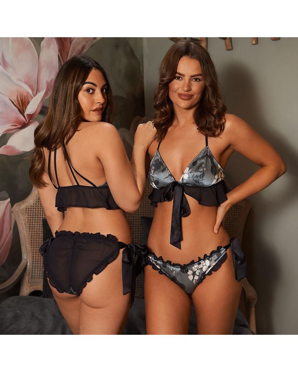 Tallulah Love Blue Moonlight Mist Silk Bralette