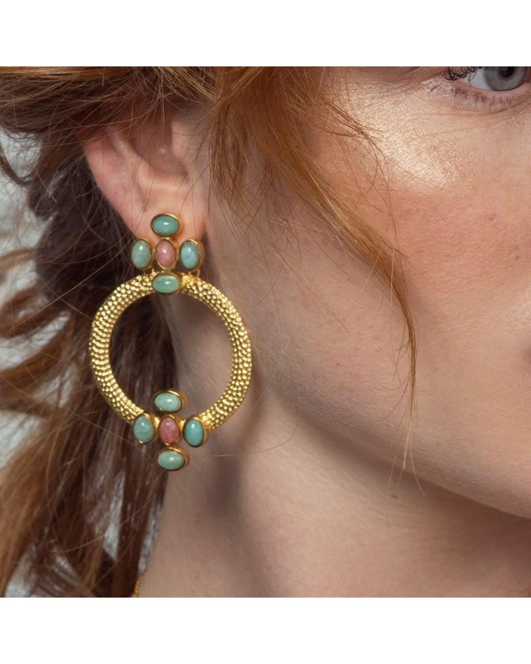 Lavani Jewels Multicolor Rose Madison Hoops