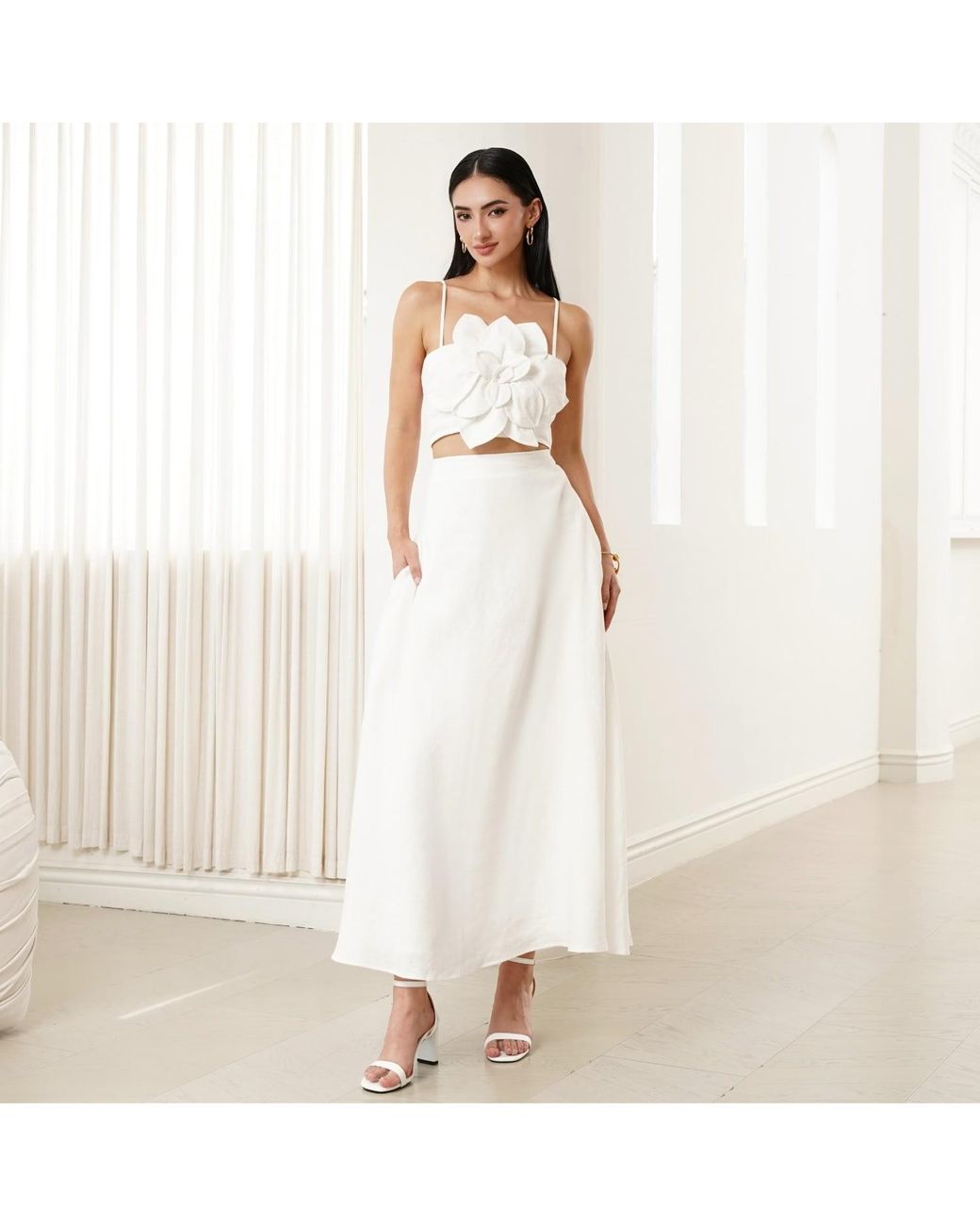 Yumi Kim White Sahara Linen Top